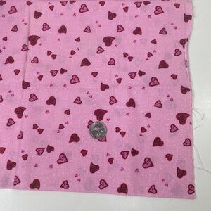 1/2 Yard Cut Quilting Pink Red Heart Collection P&B Textiles Fabric Quilt